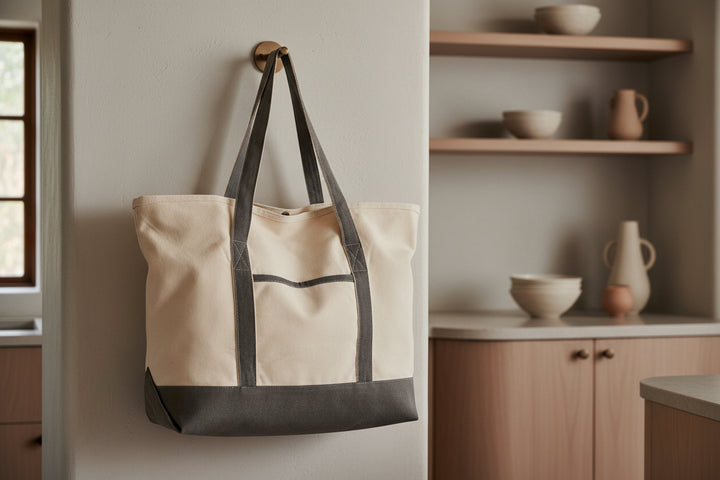 Extra Large Organic Zip Top Canvas Tote