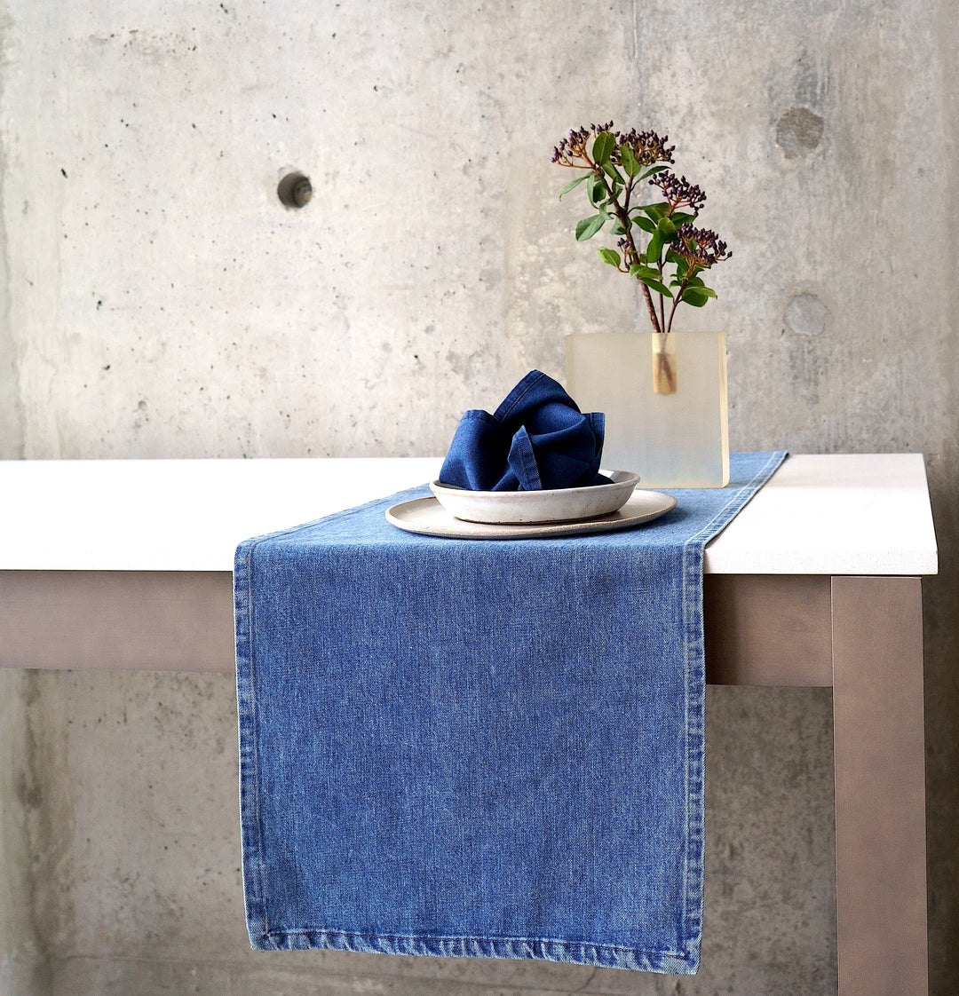 Minimal Denim Table Runner