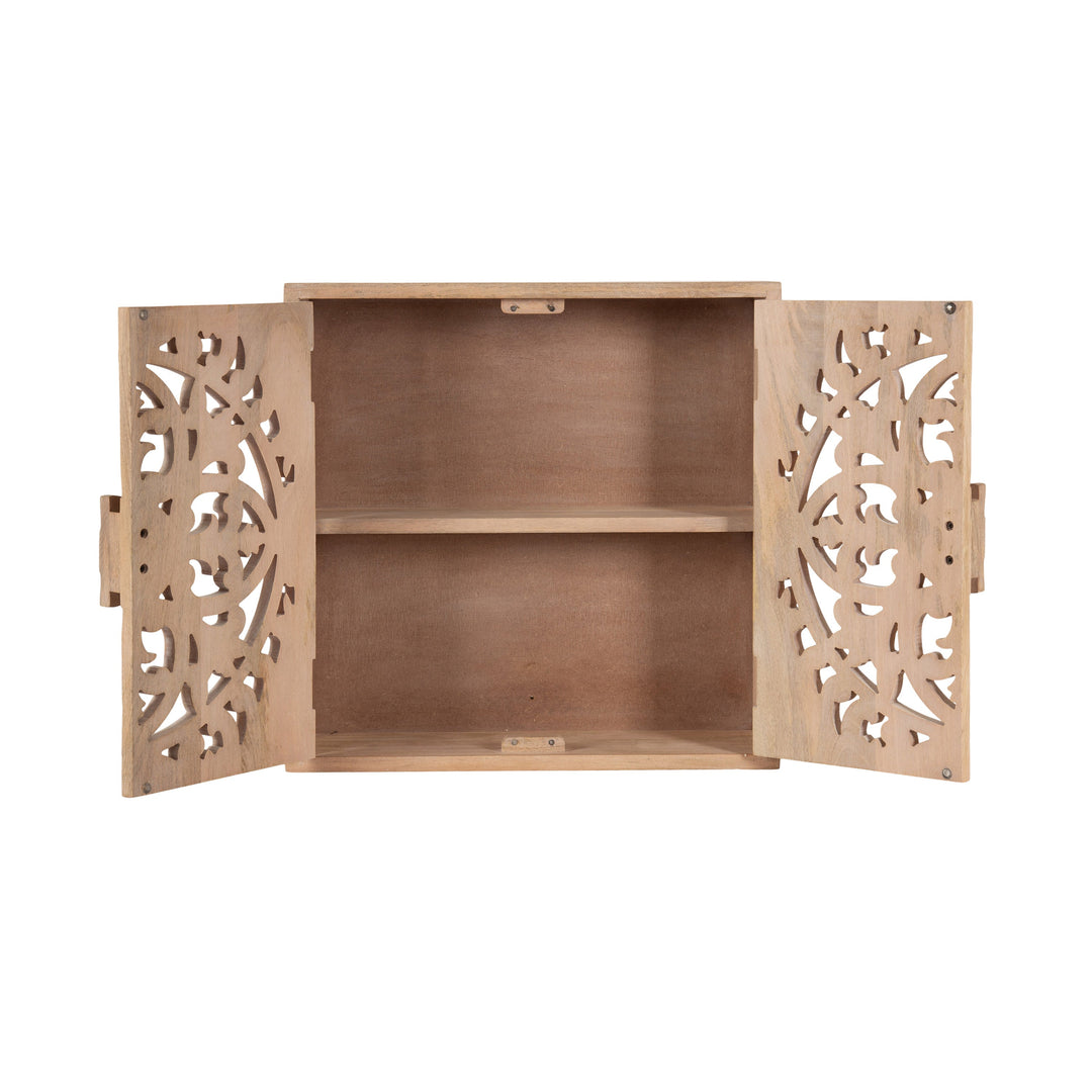 Saanvi Carved Wood Wall Cabinet