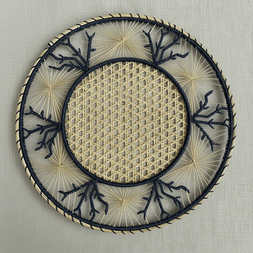 Coral Coastal Handwoven Iraca Placemat — Placemats, [material], MacondoForever