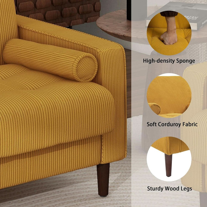 Mid Century Modern Oversized Corduroy Accent Chair
