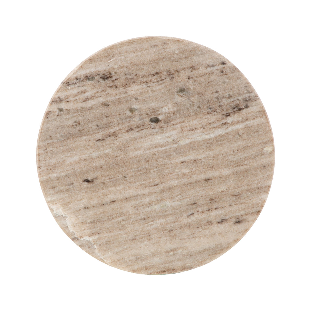 Baronet Round Marble and Metal Table