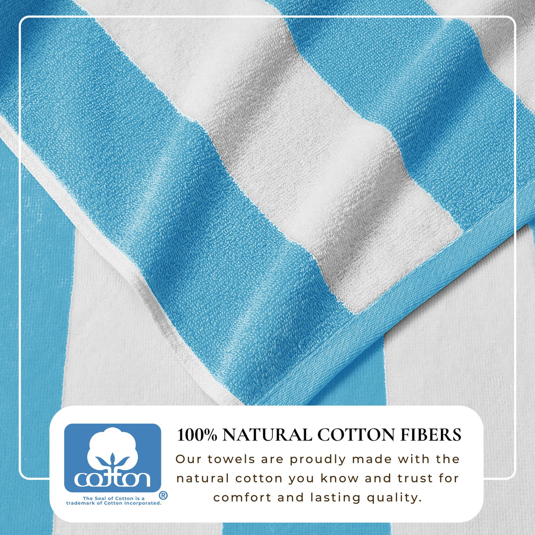 Cotton Velour Cabana Stripe Beach Towel - Novia Collection
