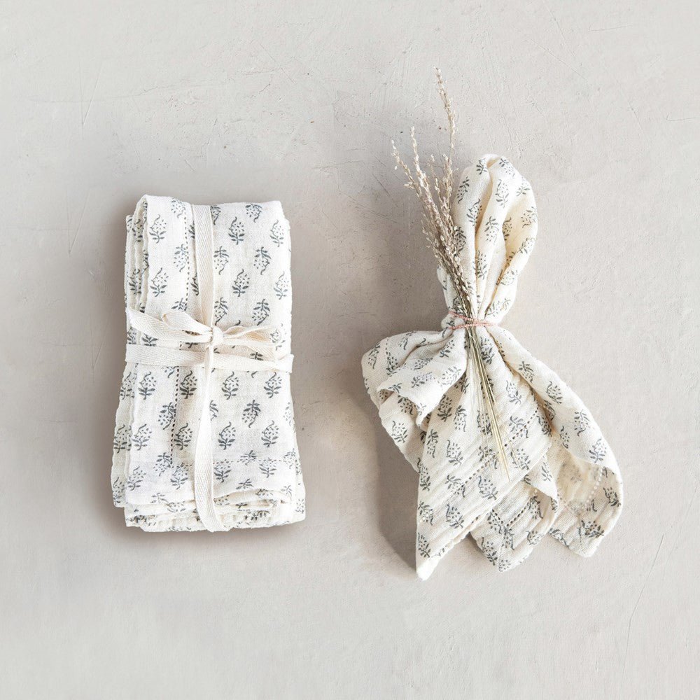 Floral Long-Staple Cotton Napkins (Set of 4)