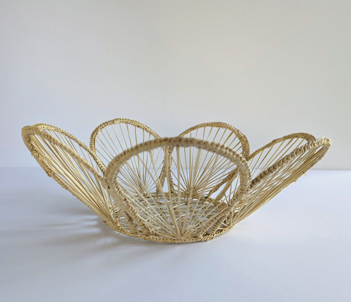 12" Scalloped Handwoven Iraca Bread Basket — Basket, [material], MacondoForever