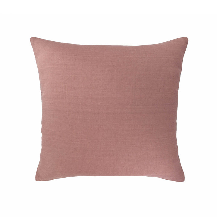Solid mauve linen throw pillow cover with simple smooth front
