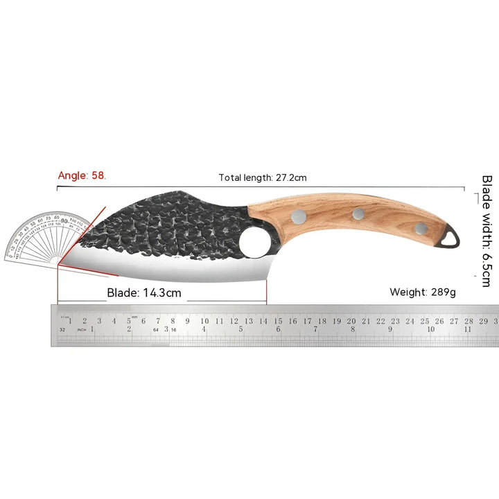 Forged High Carbon Steel Outdoor Chef Knife with Sheath