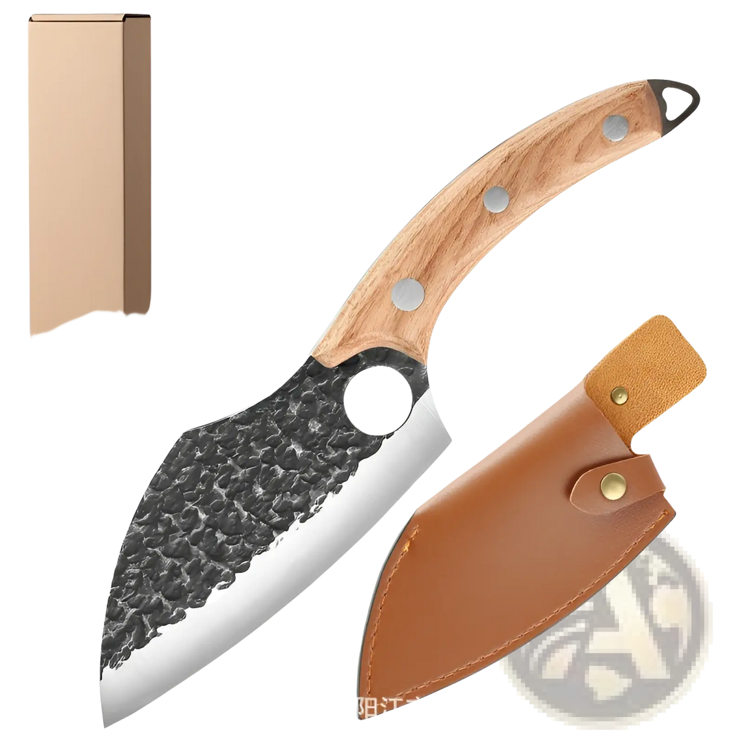 Forged High Carbon Steel Outdoor Chef Knife with Sheath