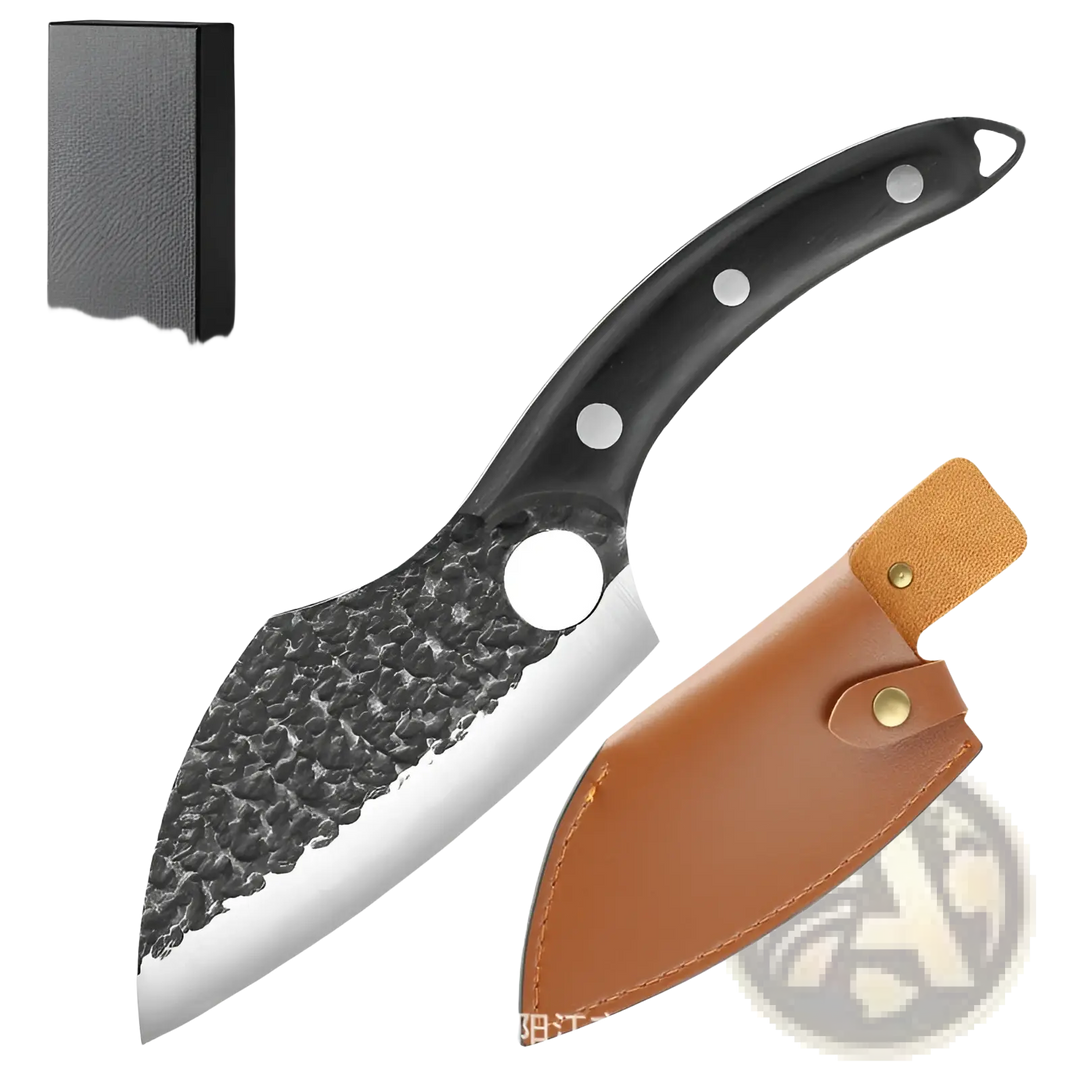 Forged High Carbon Steel Outdoor Chef Knife with Sheath