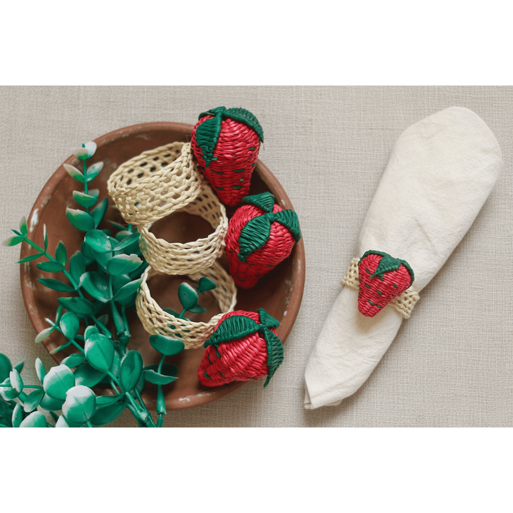 Strawberry Handwoven Iraca Napkin Ring — Napkin Ring, [material], MacondoForever