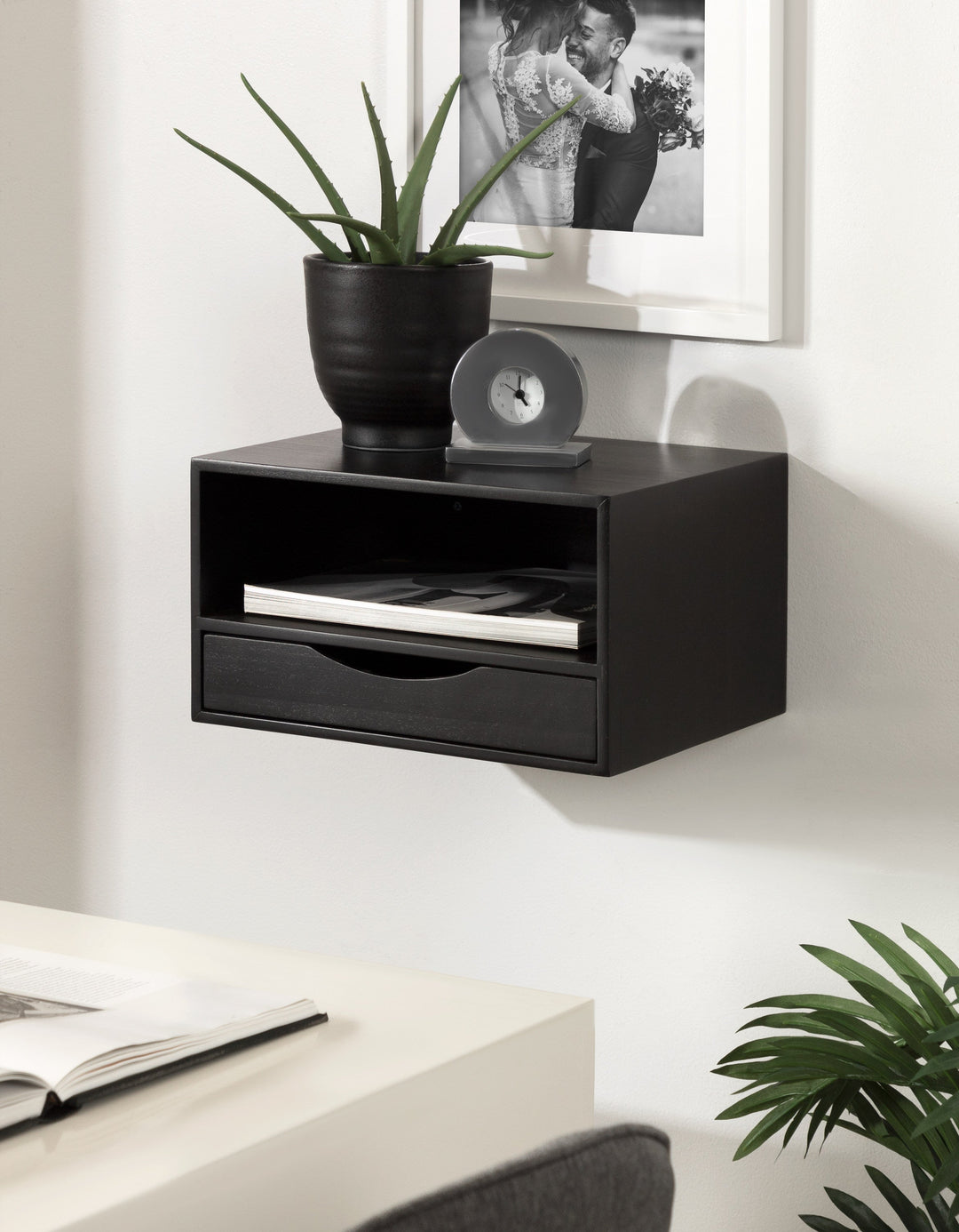 Hutton Floating Wall Shelf with Drawer