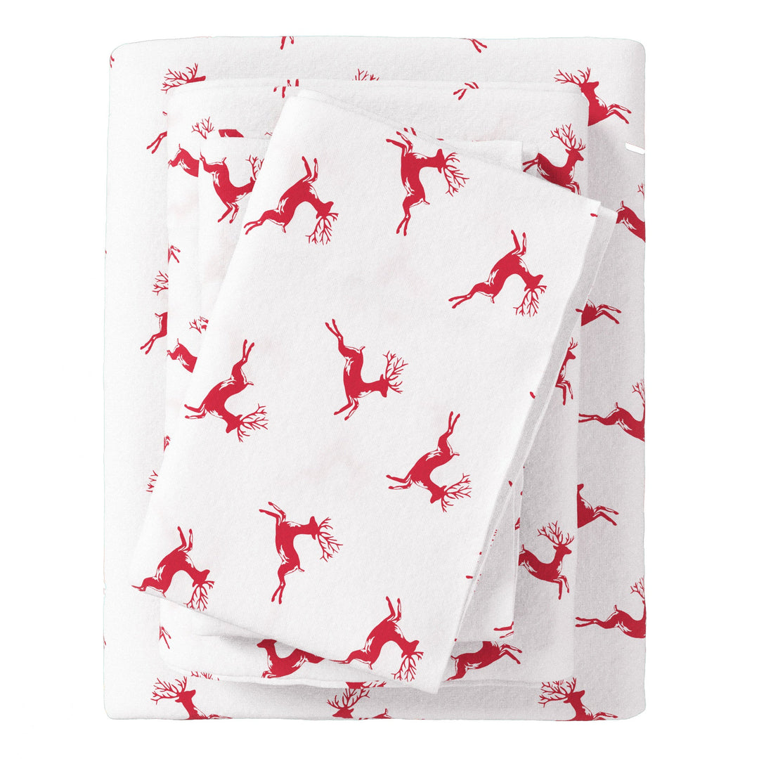 Turkish Cotton Christmas Flannel Sheet Set - Whittaker Collection