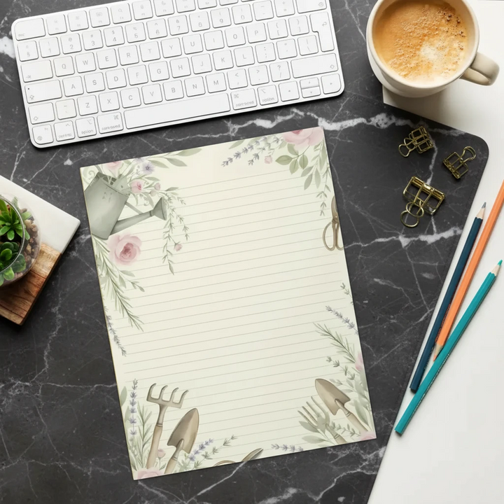 Garden Theme Ruled Notepad - Fresh Morning Inspiration - DipaliZ