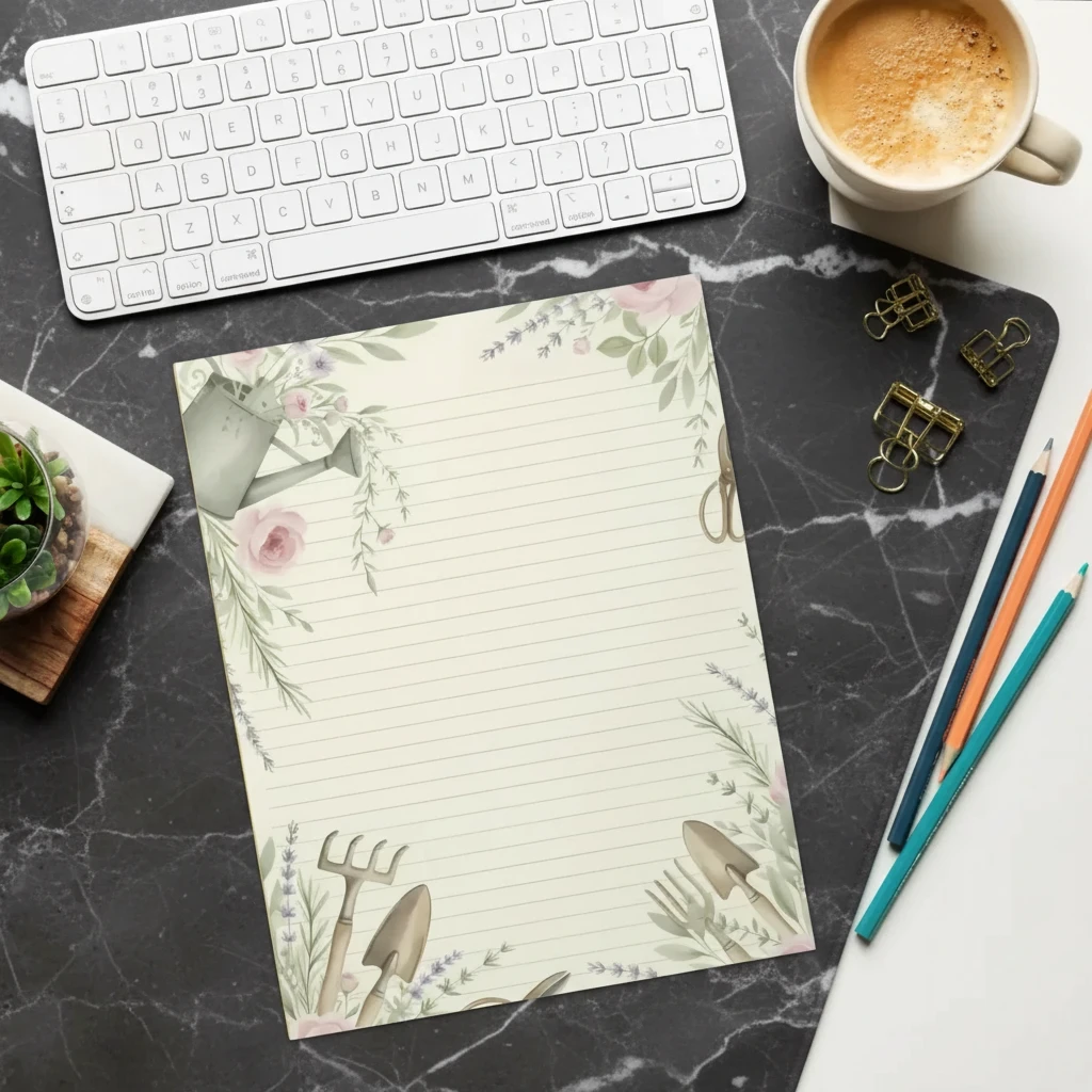 Garden Theme Ruled Notepad - Fresh Morning Inspiration - DipaliZ