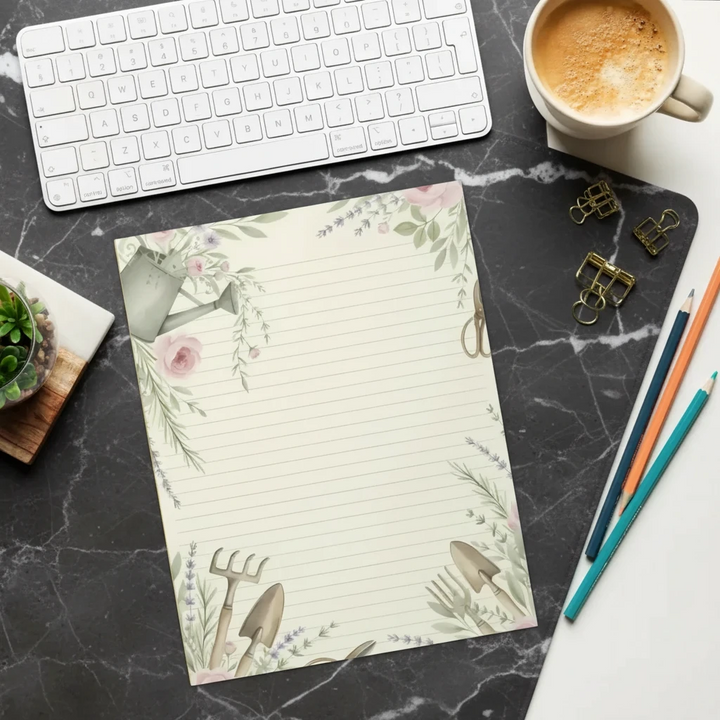 Garden Theme Ruled Notepad - Fresh Morning Inspiration - DipaliZ