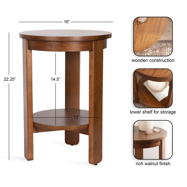 Foxford Round Wood Side Table