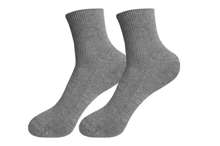 Men's organic cotton socks, heather gray pair with ribbed cuffs