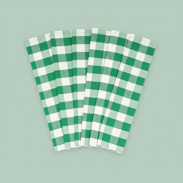 Cotton Plaid Kitchen Towels (Set of 6