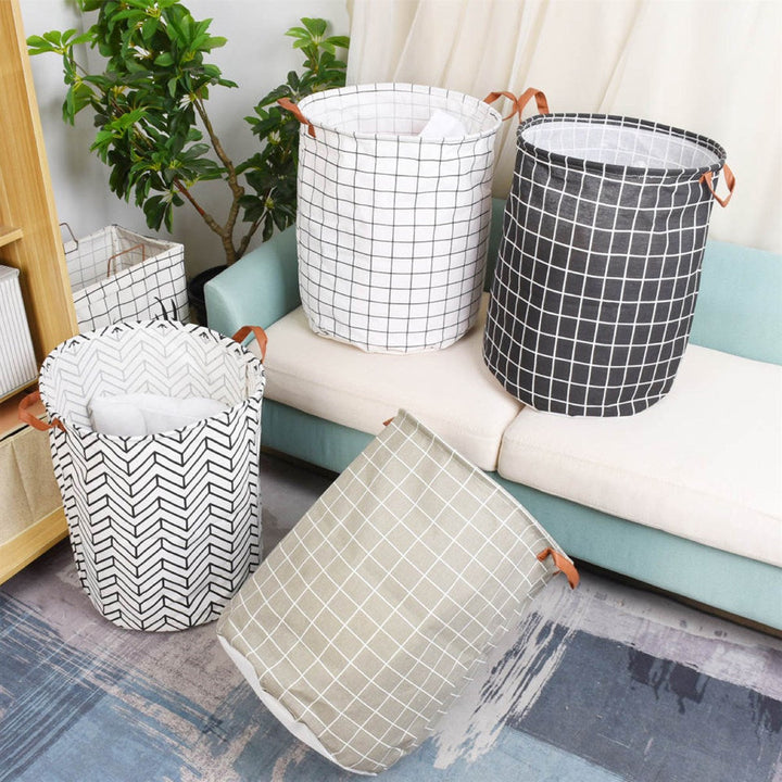 Aspen Canvas Storage Basket–Herringbone Design