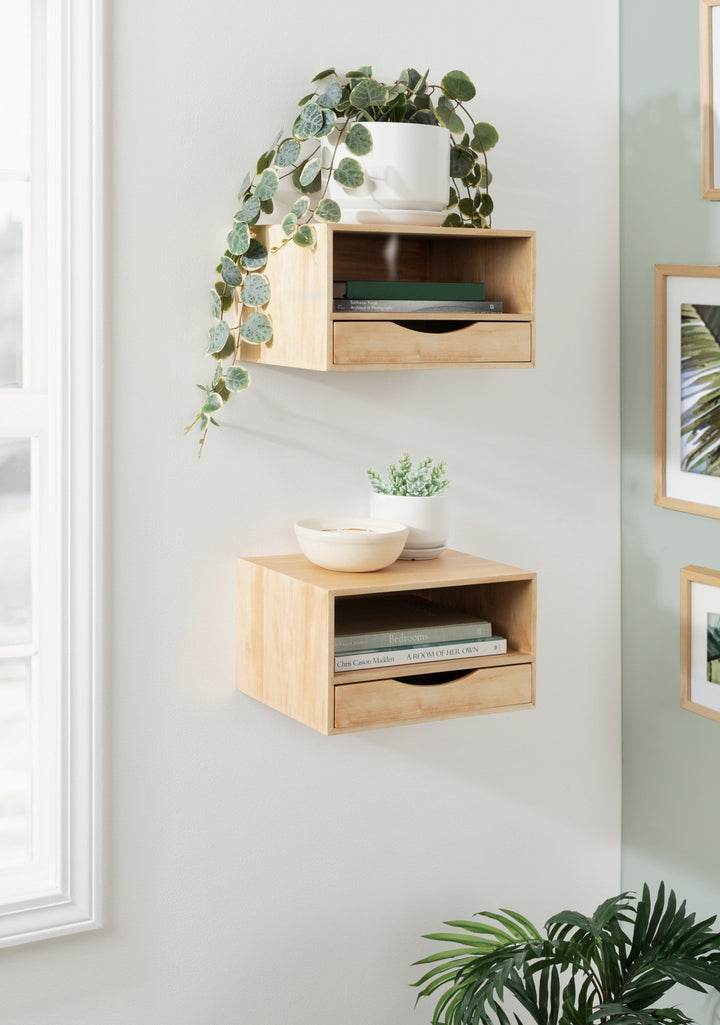 Hutton Floating Wall Shelf with Drawer