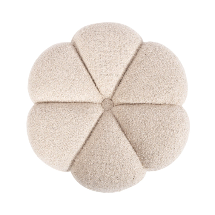 Lucida Round Tufted Ottoman Fabric and Wood