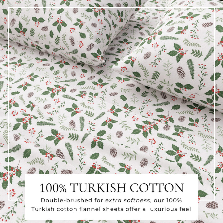 Turkish Cotton Christmas Flannel Sheet Set - Whittaker Collection