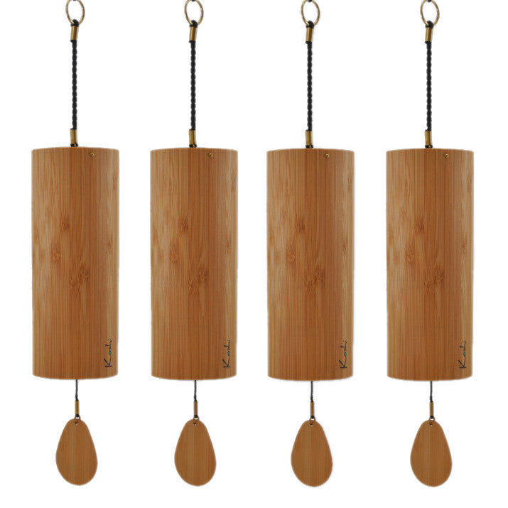 Bamboo Koshi chimes set with four hanging chime tubes and small teardrop resonators