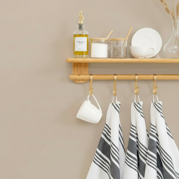 Organic Cotton Striped Kitchen Towels (Set of 6)