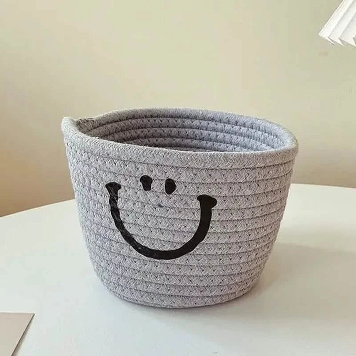 Happy Face Woven Storage Basket