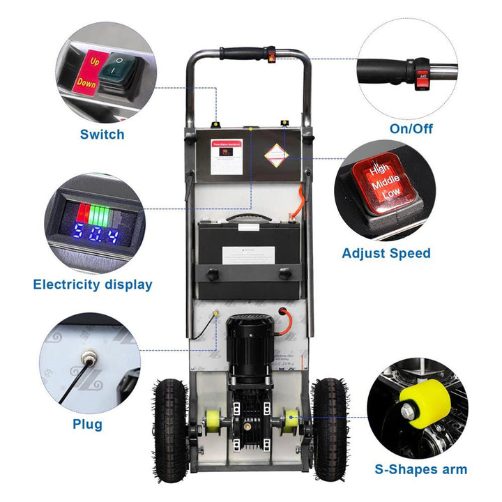 Heavy‑Duty Electric Stair Climber Dolly–880 lb Motorized Hand Truck