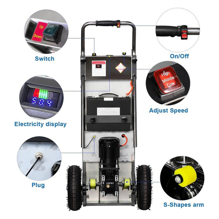 Heavy‑Duty Electric Stair Climber Dolly–880 lb Motorized Hand Truck
