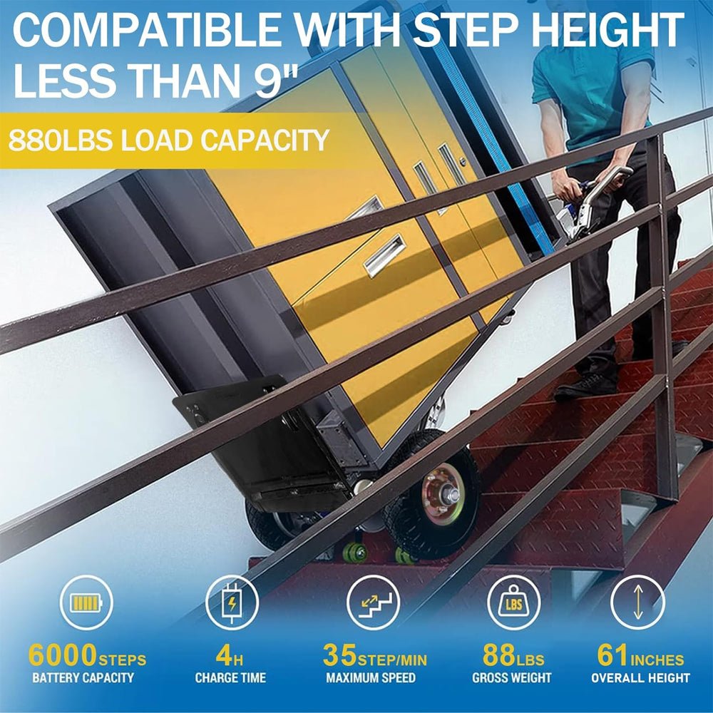 Heavy‑Duty Electric Stair Climber Dolly–880 lb Motorized Hand Truck