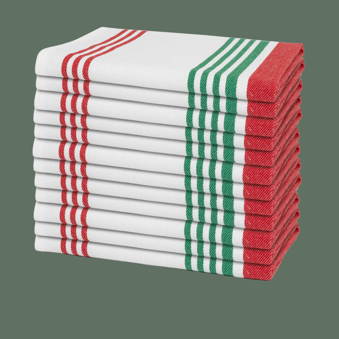 Cotton Striped Cloth Napkins—(12 Pack)