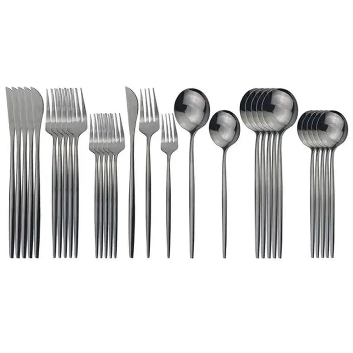 Modern Matte Blue Stainless Steel Cutlery Set