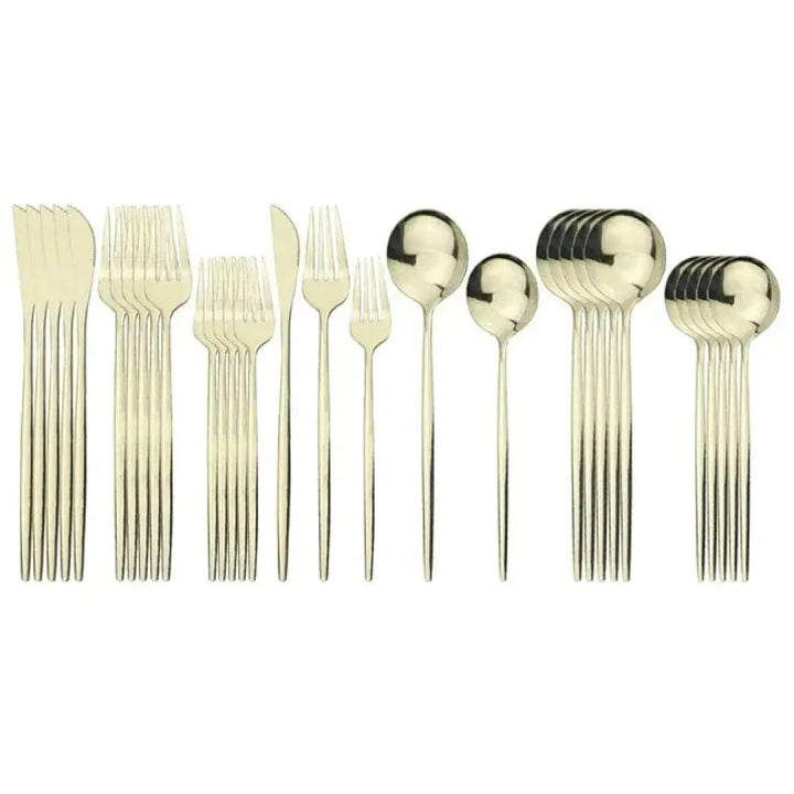 Modern Matte Blue Stainless Steel Cutlery Set