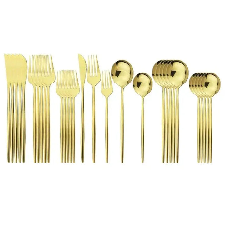 Modern Matte Blue Stainless Steel Cutlery Set