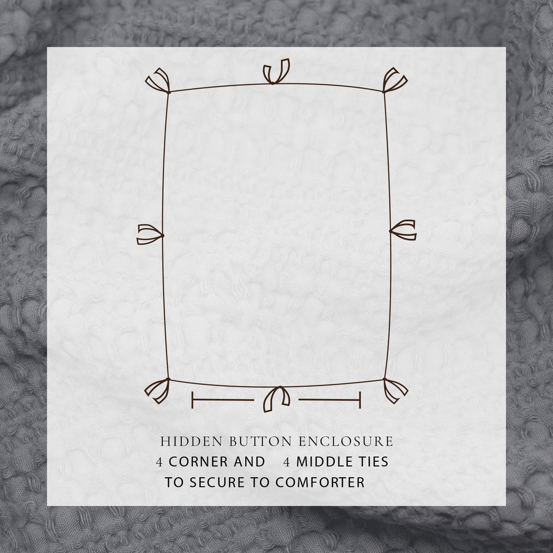 100% Cotton Honeycomb Waffle Duvet Set - Mattea Collection