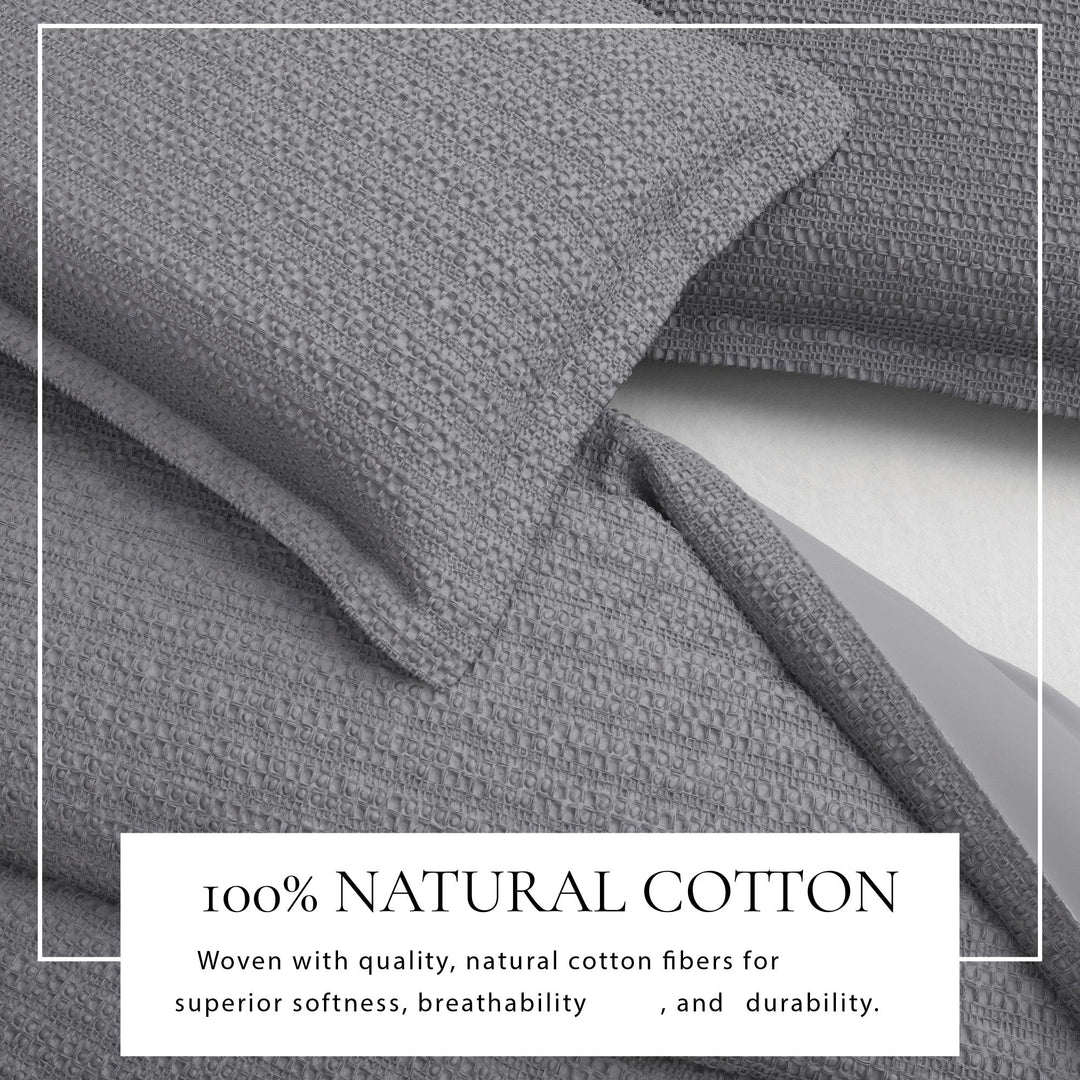 100% Cotton Honeycomb Waffle Duvet Set - Mattea Collection