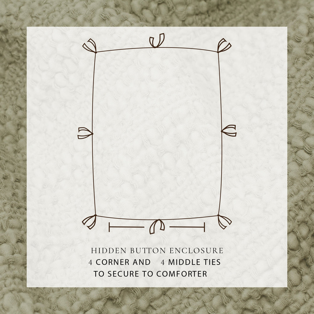 100% Cotton Honeycomb Waffle Duvet Set - Mattea Collection
