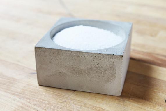 Concrete Square Pinch Bowl: Gray — Serveware, [material], Port Living Co.