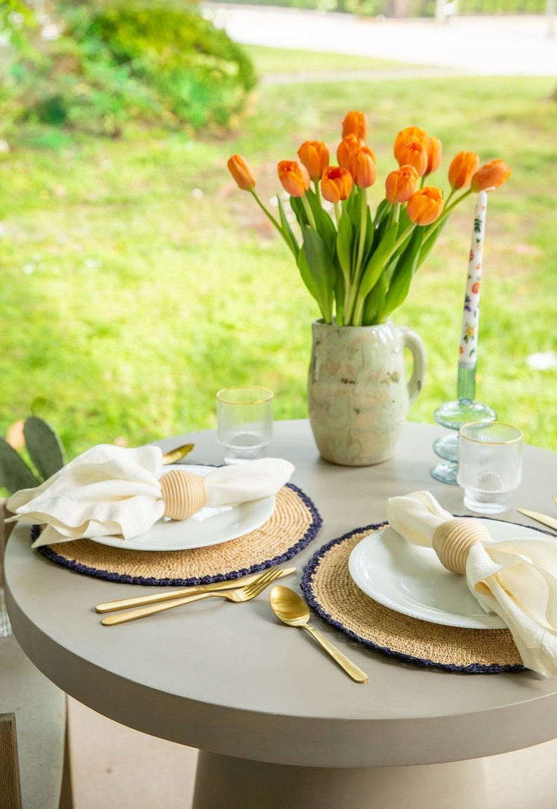 Handwoven Aura Blue Edge Placemat