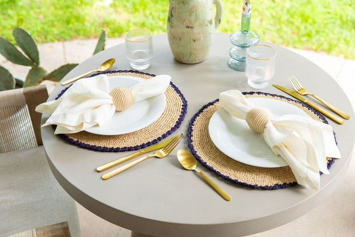 Handwoven Aura Blue Edge Placemat