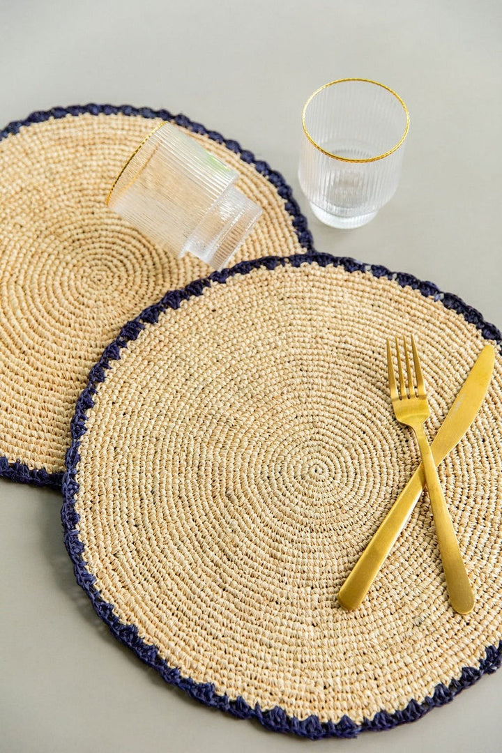 Handwoven Aura Blue Edge Placemat