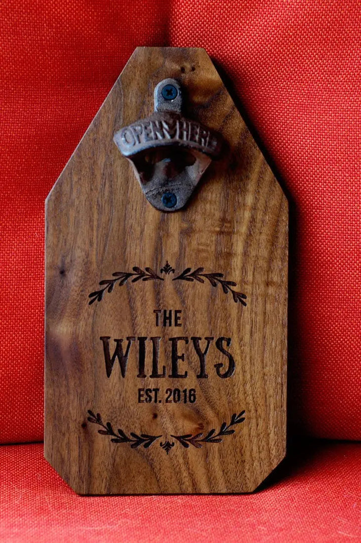 Wedding Gift, Personalized Beer Bottle Opener Wood Sign, Custom Wedding Gift for the Couple
