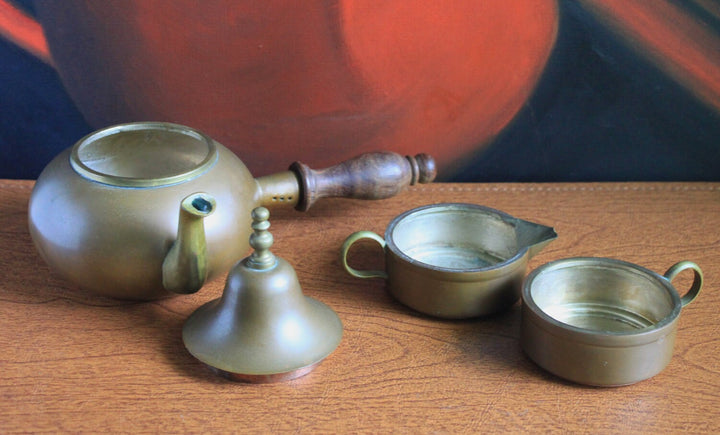 Antique Copper Turkish Coffee Maker Set with Bell Lid