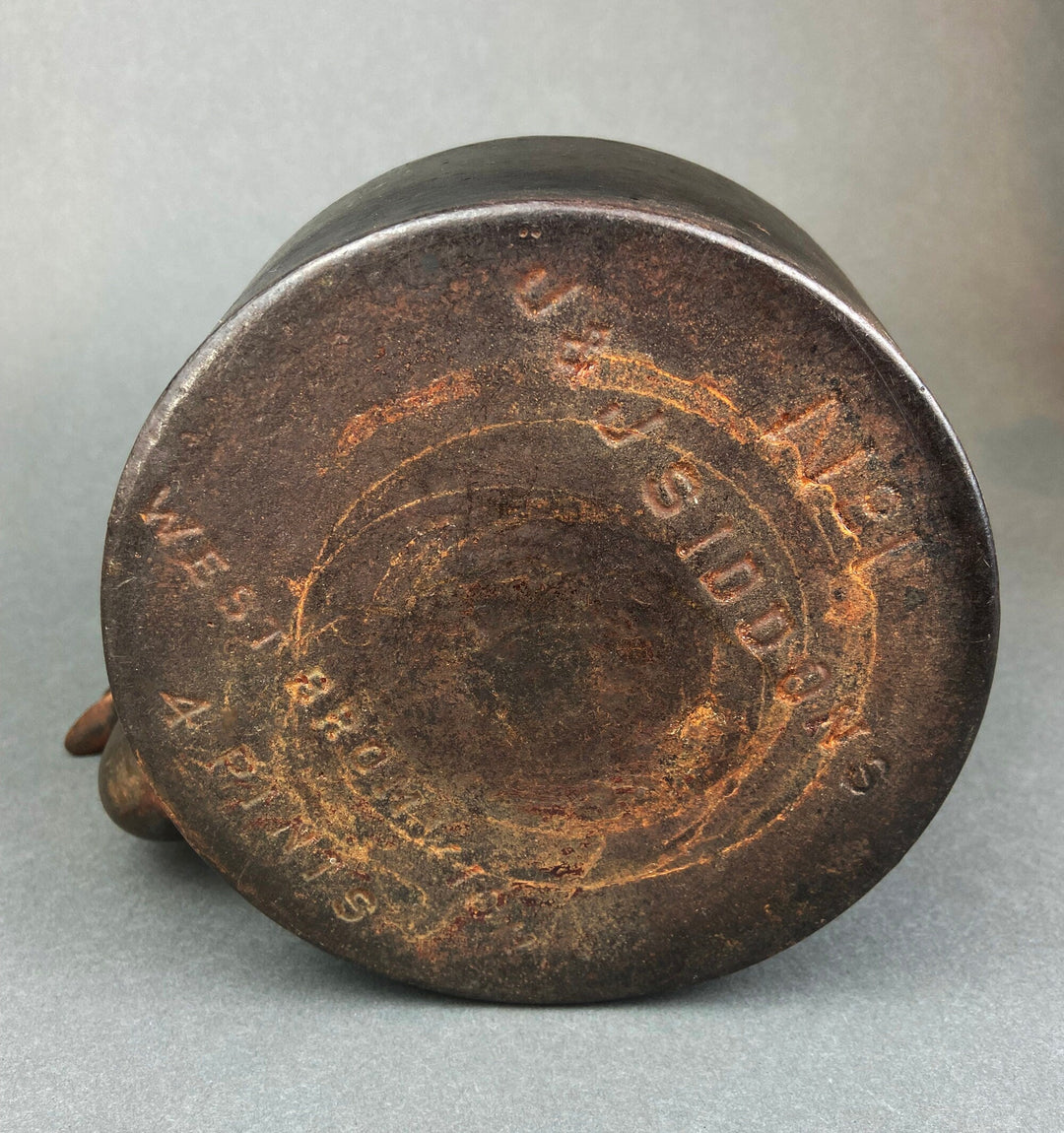 Antique Iron Kettle with Brass Lid