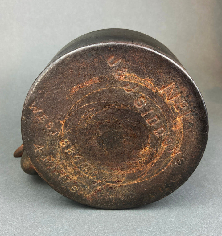 Antique Iron Kettle with Brass Lid