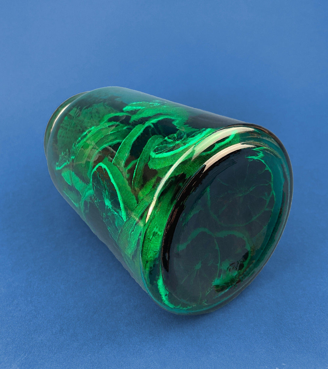 Vintage Green Glass Jar with Cork Lid