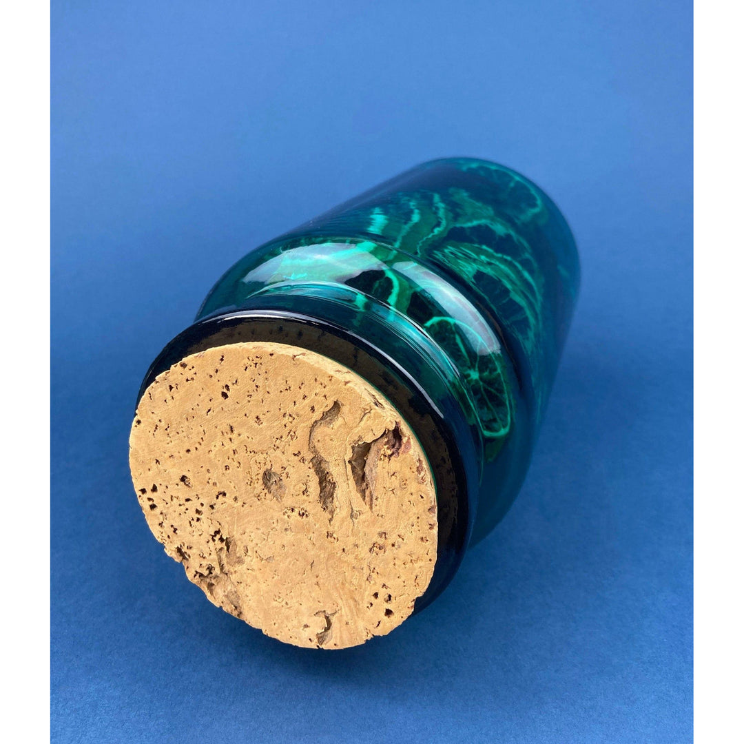 Vintage Green Glass Jar with Cork Lid