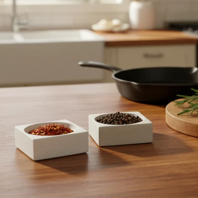 Concrete Square Pinch Bowl: Gray